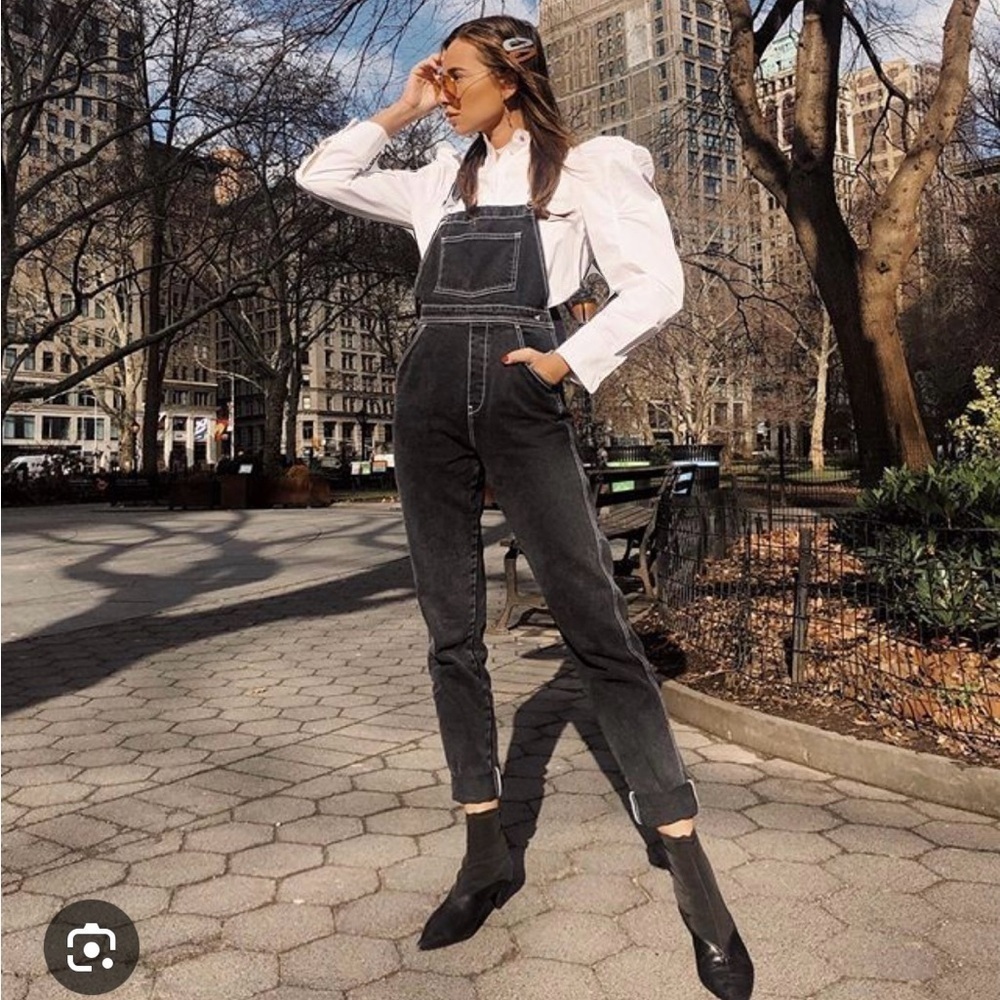 NWT WeWoreWhat SSO By Danielle Bernstein Black Second Skin Overalls XS